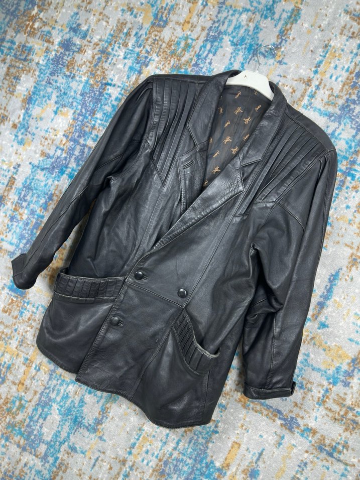 Vintage deri ceket - Görsel 2