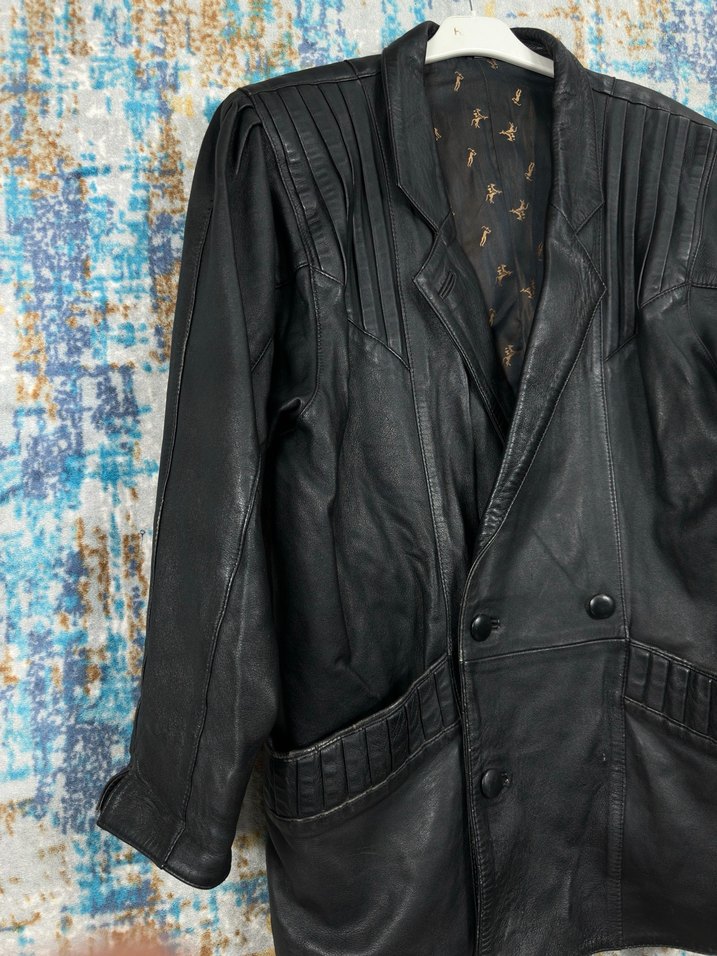 Vintage deri ceket - Görsel 4