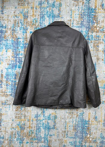 Vintage  Kahverengi Deri Ceket - Görsel 4