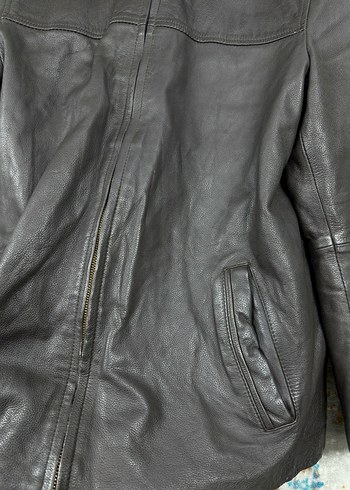 Vintage  Kahverengi Deri Ceket - Görsel 3