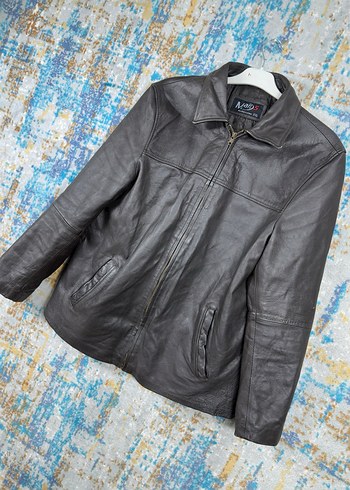 Vintage  Kahverengi Deri Ceket - Görsel 2