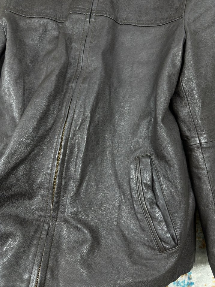 Vintage  Kahverengi Deri Ceket - Görsel 3