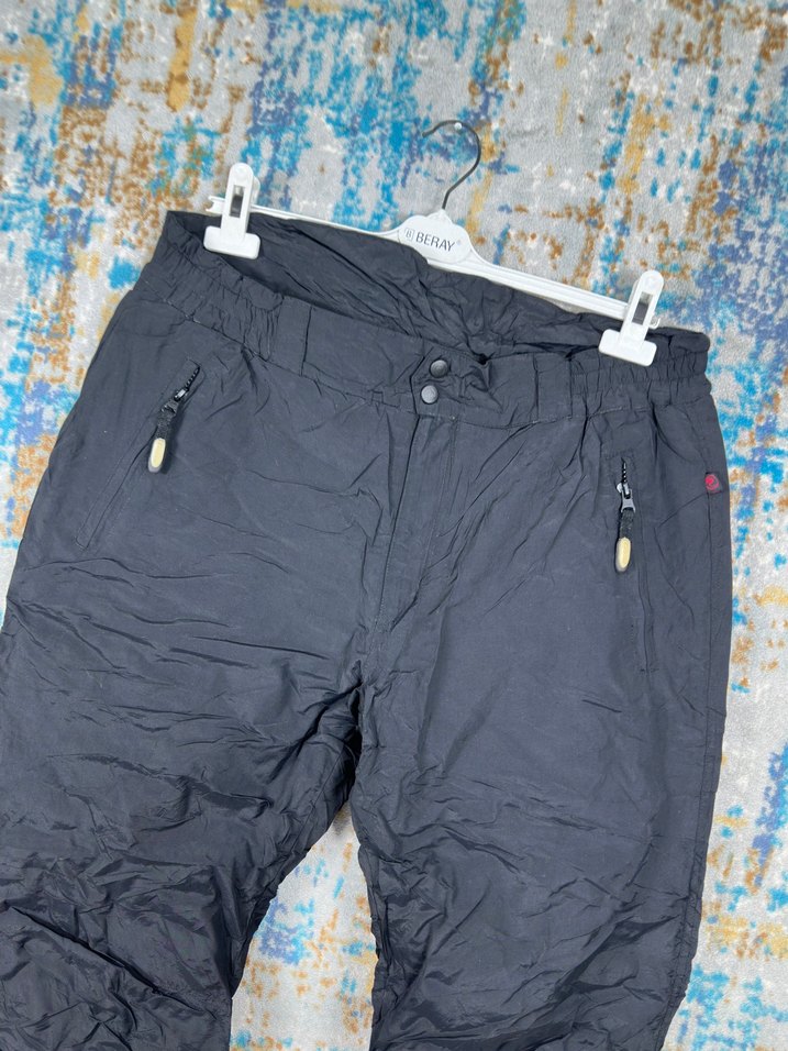 Siyah Rahat Kesim Fermuarlı Kayak Pantolonu - Görsel 3