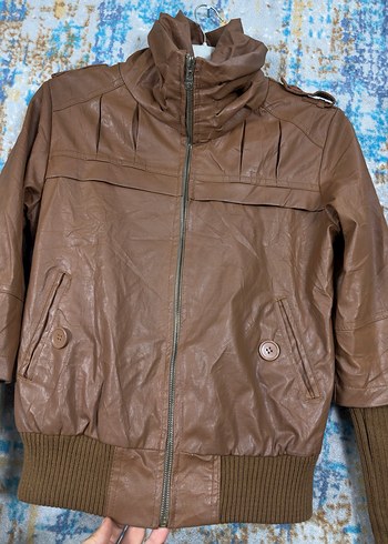 Vintage deri retro ceket - Görsel 4