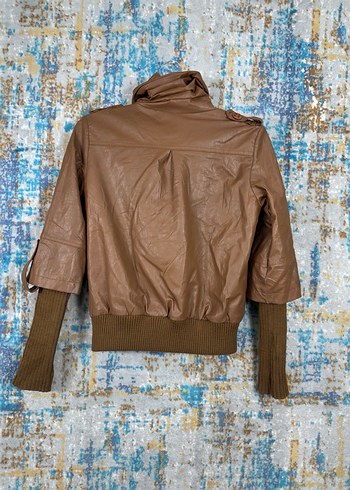 Vintage deri retro ceket - Görsel 5