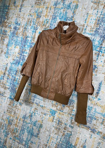 Vintage deri retro ceket - Görsel 2