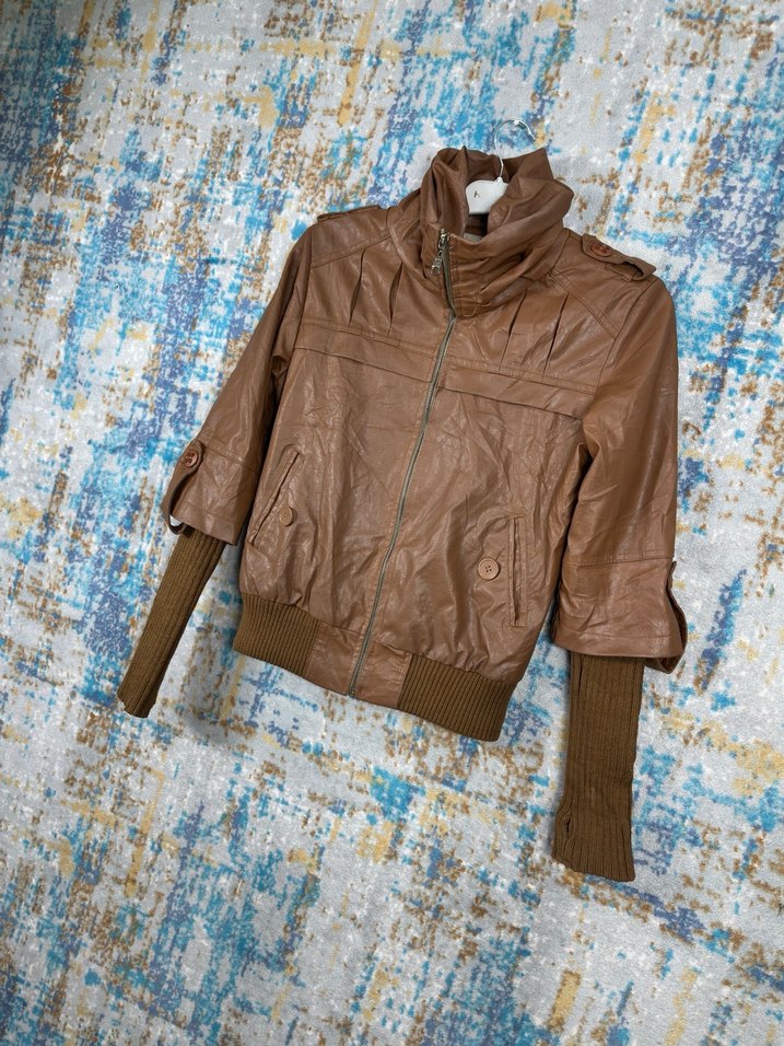 Vintage deri retro ceket - Görsel 2