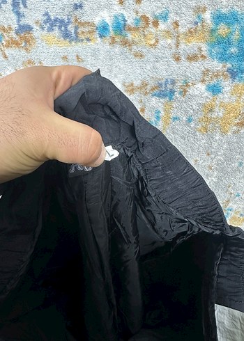 Erkek Siyah Kayak Pantolonu, Bol Kesim, Kemerli - Görsel 6