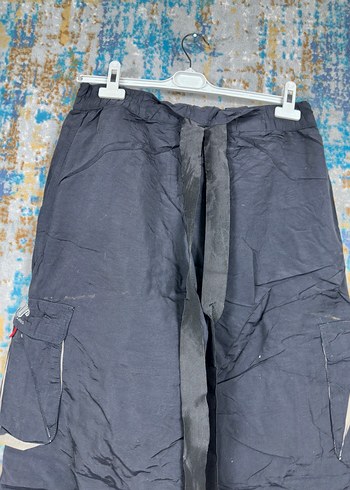 Erkek Siyah Kayak Pantolonu, Bol Kesim, Kemerli - Görsel 5