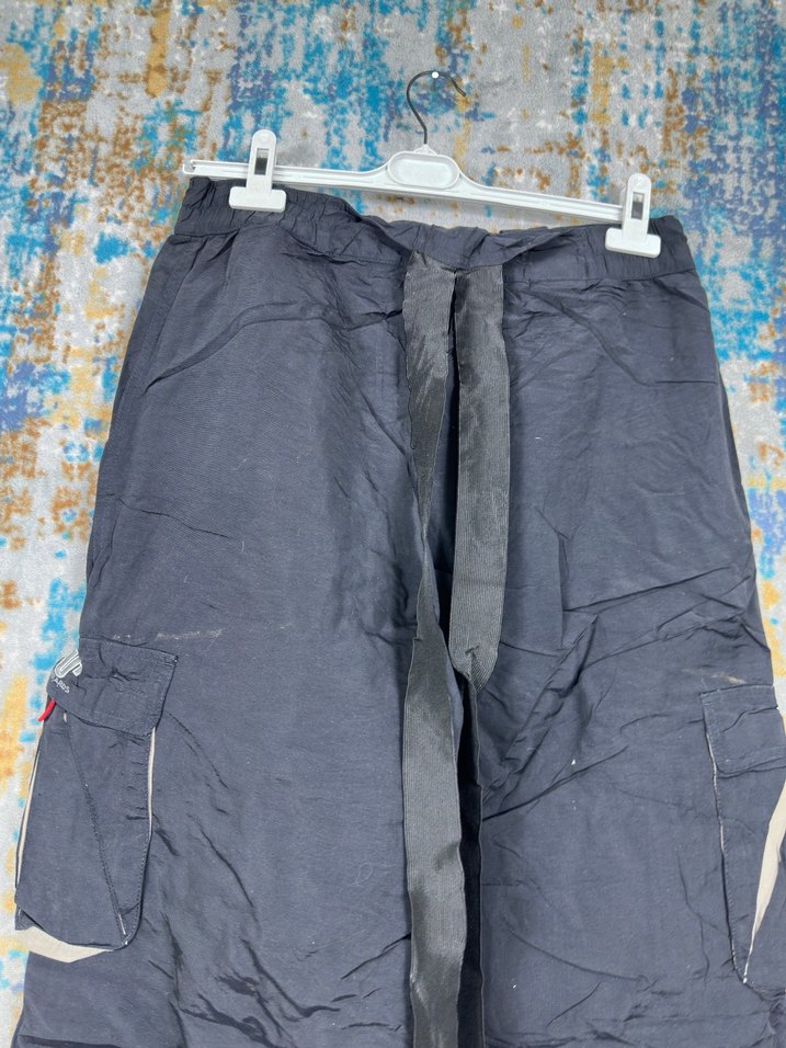 Erkek Siyah Kayak Pantolonu, Bol Kesim, Kemerli - Görsel 5