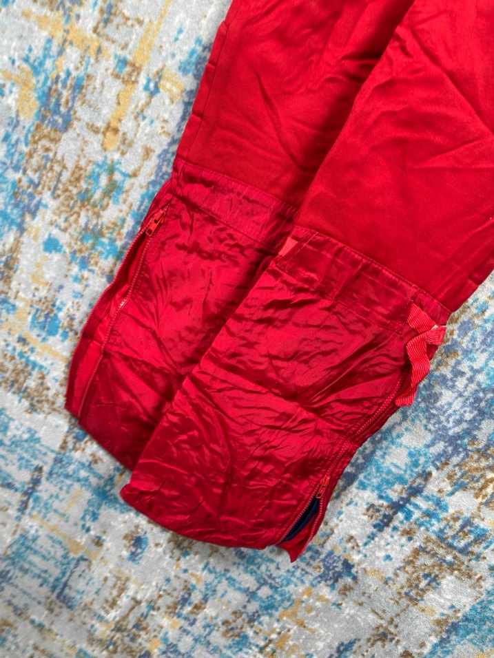 Kırmızı Parlak Keten Kadın Uzun Tulum - Görsel 5