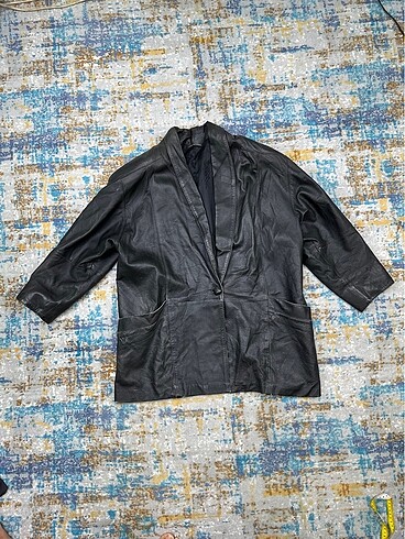 Vintage deri bomber ceket