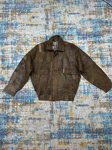 Vintage deri bomber ceket