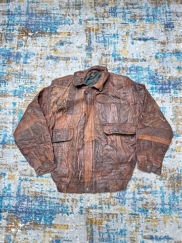 Vintage deri bomber ceket