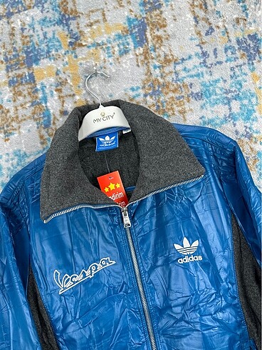 50 Beden mavi Renk Adidas Vespa Wool Vintage ceket