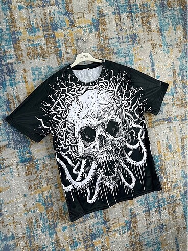 xl Beden Kafatası vintage t shirt