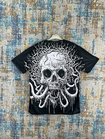 xl Beden siyah Renk Kafatası vintage t shirt