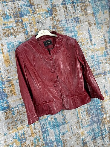 42 Beden Vintage deri ceket