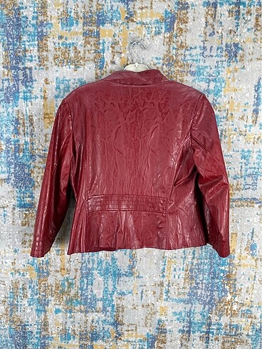 42 Beden bordo Renk Vintage deri ceket