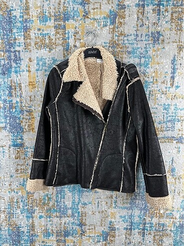 Nubuk deri vintage ceket