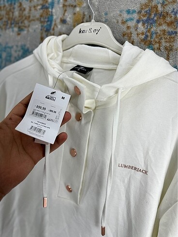 m Beden beyaz Renk Lumberjack sweatshirt