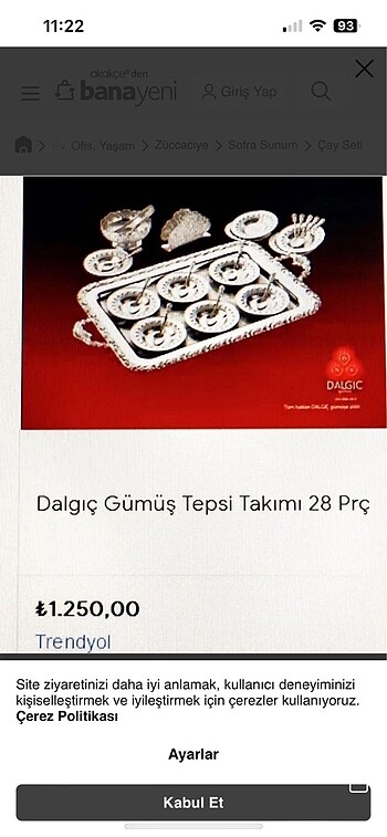 28 parça çay seti