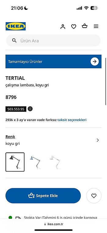 Ikea ikea masa lambası