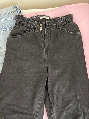 Siyah kot mom jean