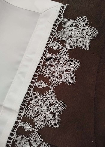 Beyaz Dantel Detaylı Kadın Şal - Görsel 2