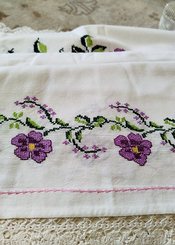 Nakışlı Çiçek Desenli El İşi Kumaş - Görsel 7