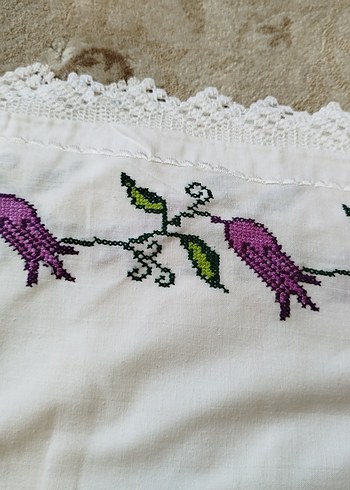 Nakışlı Çiçek Desenli El İşi Kumaş - Görsel 10