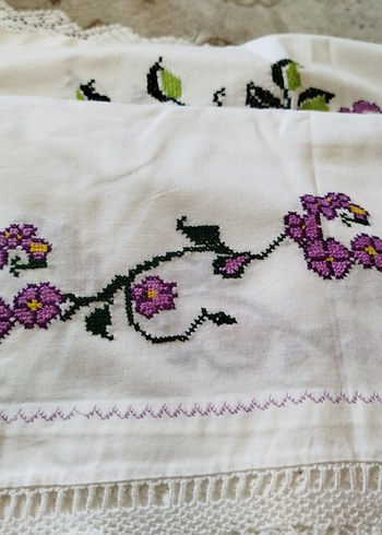 Nakışlı Çiçek Desenli El İşi Kumaş - Görsel 8