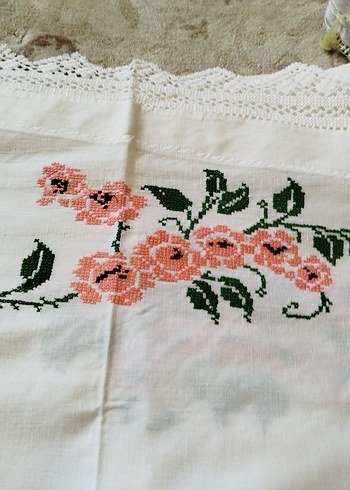 Nakışlı Çiçek Desenli El İşi Kumaş - Görsel 11