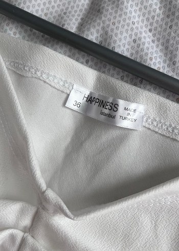 Beyaz balon kol tisort - Görsel 4