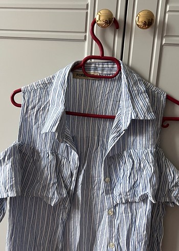 Çizgili Mavi Gömlek - Görsel 4