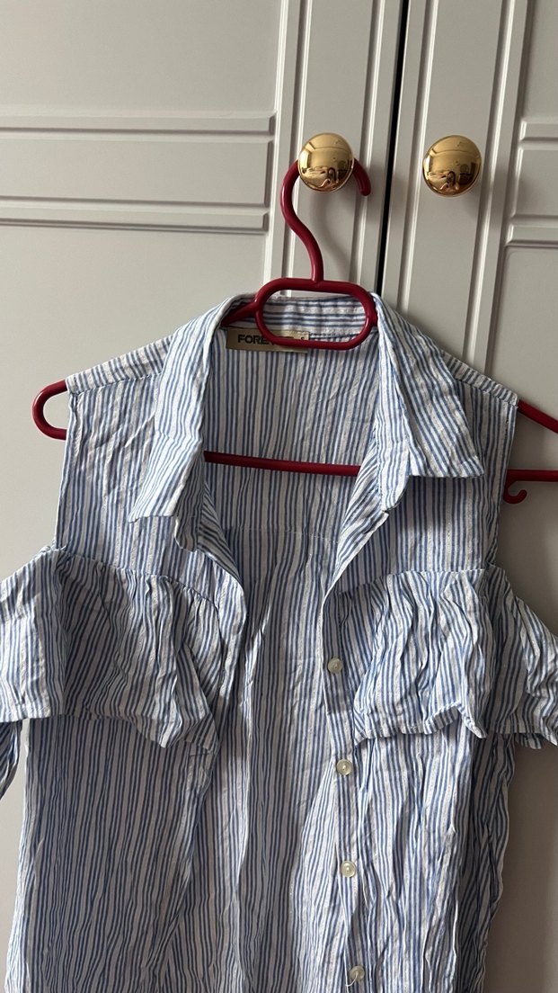 Çizgili Mavi Gömlek - Görsel 4