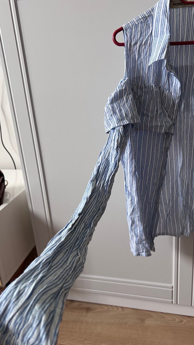 Çizgili Mavi Gömlek - Görsel 5