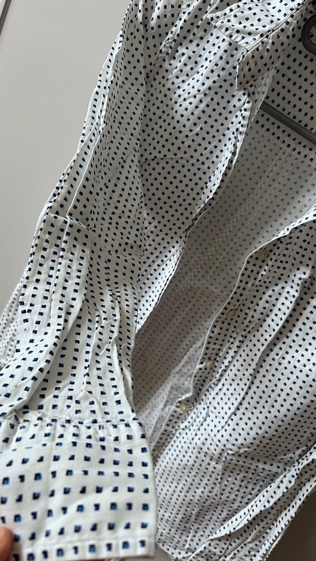 Düğmeli desenli Kadın Gömlek - Görsel 4