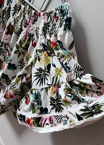 Çiçek Desenli, kayik yaka bluz - Görsel 2