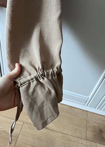 Toprak tonlarinda Düğmeli Uzun Kollu Gömlek - Görsel 5