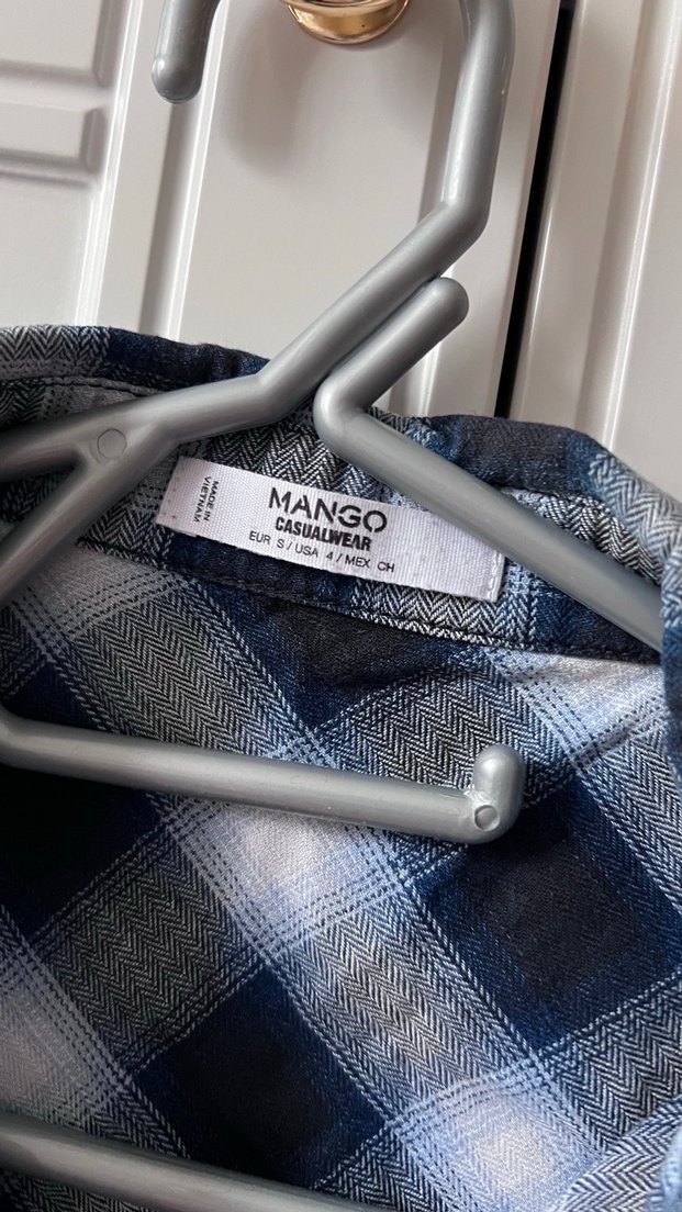 Kadın Mavi Kareli Gömlek - Görsel 2