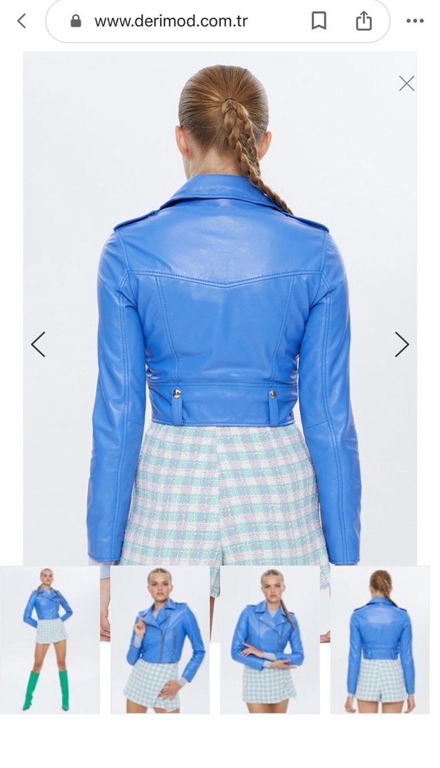 Derimod melody lila blue deri ceket - Görsel 2