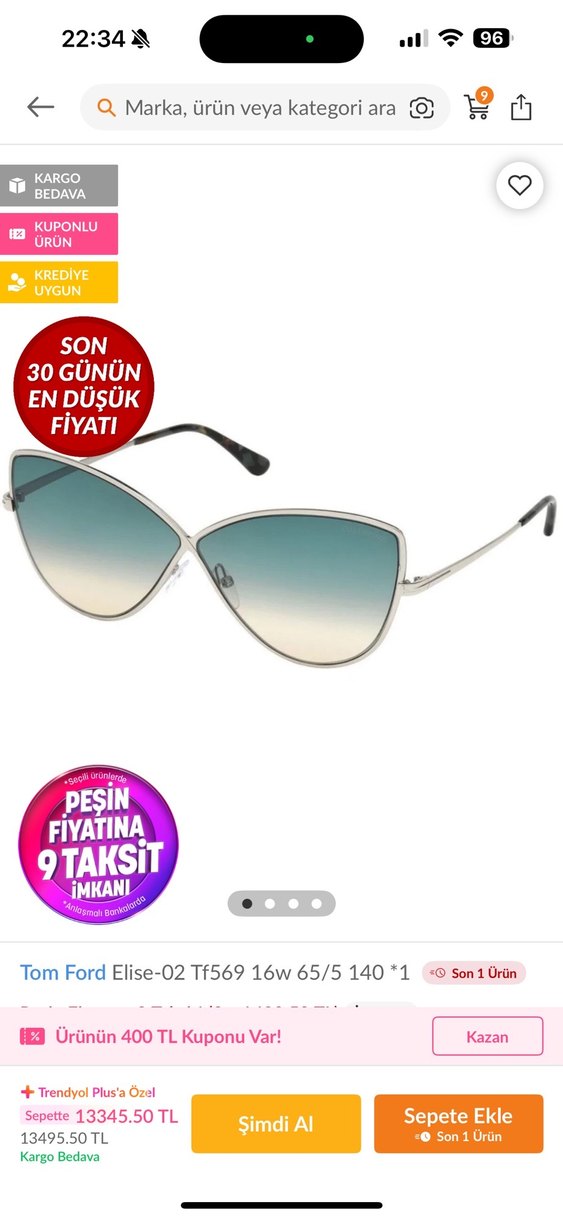 Tom Ford Gri Transparan Kadın Minimalist Gözlük - Görsel 2