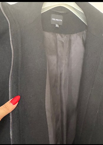 Miss İpekyol Kemerli Siyah Kadın Kaban - Görsel 4