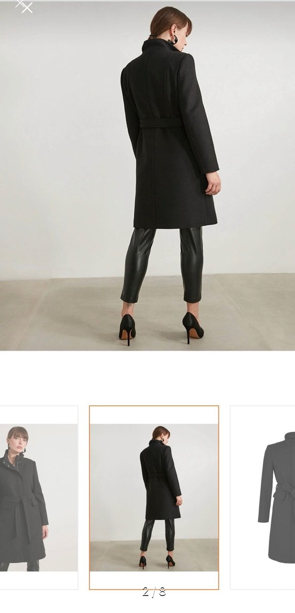 Miss İpekyol Kemerli Siyah Kadın Kaban - Görsel 2