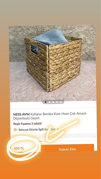Madame Coco Katalanabilir Hasır sepet