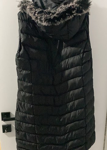 Siyah Kürklü Kadın Şişme Yelek - Görsel 2