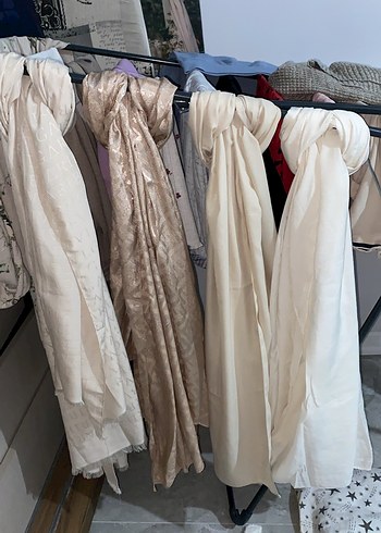 Beyaz Keten Kadın Şal - Görsel 2