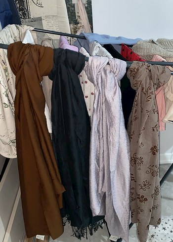 Beyaz Keten Kadın Şal - Görsel 3