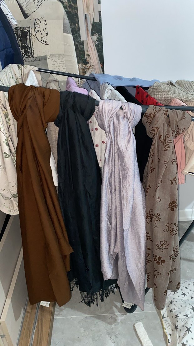 Beyaz Keten Kadın Şal - Görsel 3